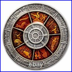 2022 Niue 2 oz Silver Antique Hebrew Calendar SKU#257188