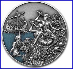 2022 Niue 2 oz Silver Mythical Creatures Sirens