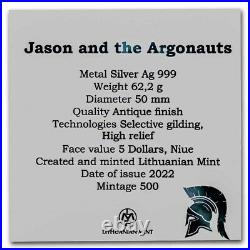 2022 Niue 2 oz Silver Myths of Love Jason and the Argonauts SKU#246398