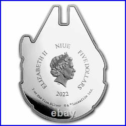 2022 Niue 3 oz Silver $2 Star Wars Millennium Falcon Shaped Coin