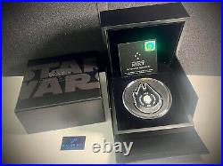 2022 Niue 3oz Star Wars Millennium Falcon Shaped. 999 Fine Silver Coin + Box/COA