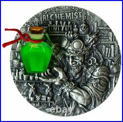 2022 Niue Alchemist High Relief 2 oz Silver Antiqued $5 Coin OGP