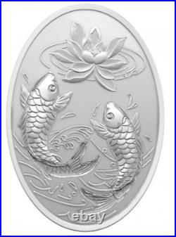 2022 Niue Auspicious Koi High Relief 1 oz Silver $2 Coin