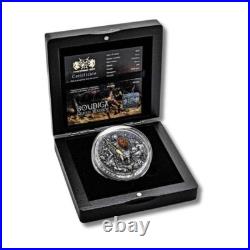 2022 Niue Boudica Woman Warrior 2 oz 999 Silver Antique Coin Mintage 500