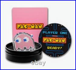2022 Niue Colorized 1 oz Silver Pink Ghost Pac-Man Pinky LAST ONE PACMAN