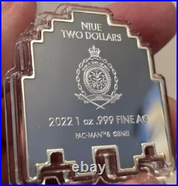 2022 Niue Colorized 1 oz Silver Pink Ghost Pac-Man Pinky LAST ONE PACMAN