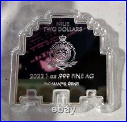 2022 Niue Colorized 1 oz Silver Pink Ghost Pac-Man Pinky PACMAN LAST ONE
