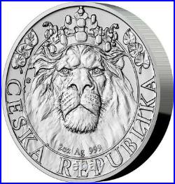 2022 Niue Czech Lion 2 oz Silver BU Coin
