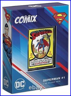 2022 Niue DC Comics Comix Superman #1 Colorized 1oz 999 Silver Proof Coin
