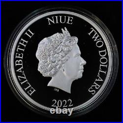 2022 Niue Disney Princess Ariel 1oz Silver Colorized Proof Coin In OGP