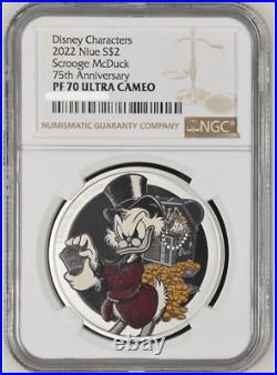 2022 Niue Disney Scrooge McDuck 1 oz Silver Coin NGC PF 70 UCAM