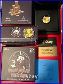 2022 Niue Disney Scrooge McDuck 75th Anniversary 1/4oz Gold 250 MINTAGE SOLD OUT