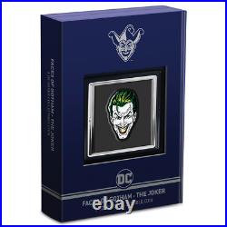 2022 Niue Faces of Gotham Joker Colorized Shaped 1 oz. 999 Silver Proof Coin