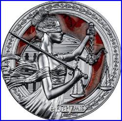 2022 Niue Goddess of Justice Themis 1oz Silver Black Proof Coin Mintage of 500