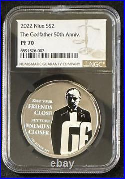 2022 Niue Godfather 50th Anniversary Set of 3 Silver Coins NGC MS70 PF70 in Box