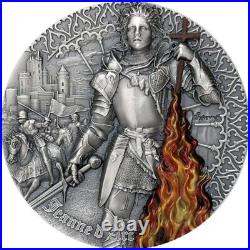 2022 Niue Jeanne D'Arc Heroines 2oz Silver Antiqued Coin
