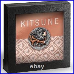 2022 Niue Kitsune 2oz Silver High Relief Coin Antiqued with Mintage of 500