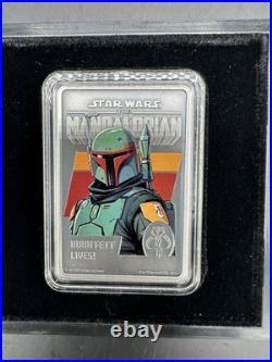 2022 Niue Mandalorian Boba Fett 1 oz Silver $2 Antique Poster Coin #820 of 2000