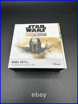 2022 Niue Mandalorian Boba Fett 1 oz Silver $2 Antique Poster Coin #820 of 2000