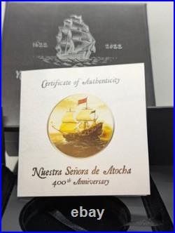 2022 Niue Nuestra Senora de Atocha 2oz Silver Antiqued Coin with real Atocha inlay