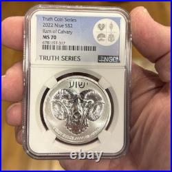 2022 Niue Ram Of Calvary 1 oz Silver Coin MS70 Truth Series NGC Certified 2022 Niue Ram Of Calvary 1 oz Silver Coin MS70 Truth Series NGC Certified
