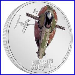 2022 Niue Star Wars Boba Fett Starfighter 1oz. 999 Silver Proof Coin Slave 1