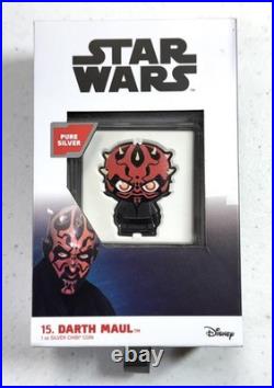 2022 Niue Star Wars Chibi DARTH MAUL 1 oz Silver Proof Coin New Zealand Mint