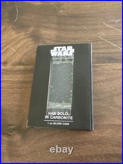2022 Niue Star Wars Han Solo Carbonite Bar 1oz Silver Proof Coin NEW withOGP #4869