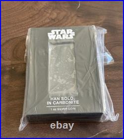 2022 Niue Star Wars Han Solo Carbonite Bar 1oz Silver Proof Coin NEW withOGP #4869