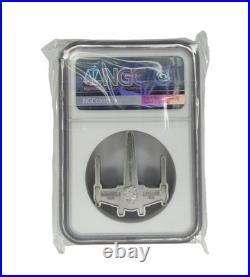 2022 Niue Star Wars X-Wing Shaped Fighter 1 oz Silver MS70 Antiqued