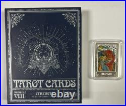 2022 Niue Tarot Card VIII Strength 1 Oz Silver Proof Coin Bar 2,000 Mintage 2022 Niue Tarot Card VIII Strength 1 Oz Silver Proof Coin Bar 2,000 Mintage