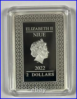 2022 Niue Tarot Card VIII Strength 1 Oz Silver Proof Coin Bar 2,000 Mintage 2022 Niue Tarot Card VIII Strength 1 Oz Silver Proof Coin Bar 2,000 Mintage