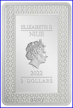 2022 Niue Tarot Cards Hierophant Rectangular 1 oz Silver $2 Proof Coin