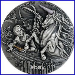 2022 Niue The Witcher Time of Contempt Gilded 2 oz. 999 Silver HR Coin