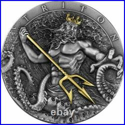 2022 Niue Triton Antique Finish 2oz Silver Coin