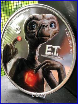 2022 Niue UV Glow 1 oz Silver Proof E. T. 40th Anniversary 500 Mintage