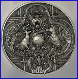 2022 Niue Wild Scenery High Relief 2 Oz Silver Coin NGC MS70 Antiqued