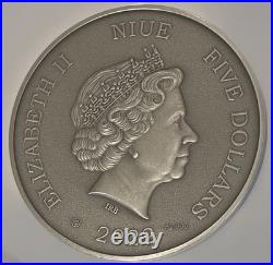 2022 Niue Wild Scenery High Relief 2 Oz Silver Coin NGC MS70 Antiqued