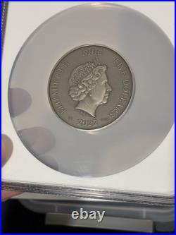 2022 Niue Wild Scenery High Relief 2 Oz Silver Coin NGC MS70 Antiqued