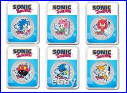 2022 Sonic the Hedgehog 1 OZ Silver TEP Set Eggman Tails Knuckles Coins JN700