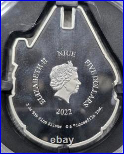 2022 Star Wars Millennium Falcon Shaped 3oz Silver Coin (NIUE) #2983/3000