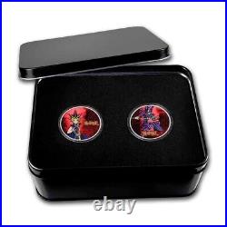 2022 Yu-Gi-Oh! YAMI YUGI & DARK MAGICIAN 2 x 1oz Silver Coin Set $2 Niue