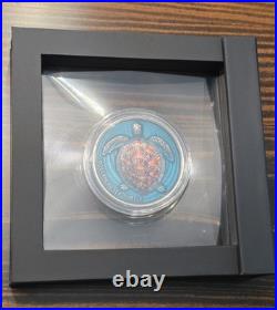 2023 $2 Niue Loggerhead Sea Turtle Lifelong Journey 2 oz Antique Silver in OGP