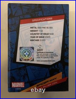 2023 $2 Niue Marvel Spiderman 1 oz Silver Proof Colorized Coin #269 Of 2023 2023 $2 Niue Marvel Spiderman 1 oz Silver Proof Colorized Coin #269 Of 2023