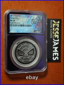 2023 $2 Niue Silver Marvel Comics Spider-man Ngc Ms70 1 Troy Ounce. 999 Fine