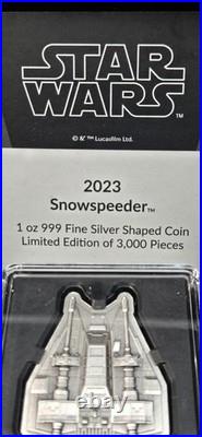 2023 $2 Niue Star Wars Snowspeeder 1 oz Silver Coin in OGP