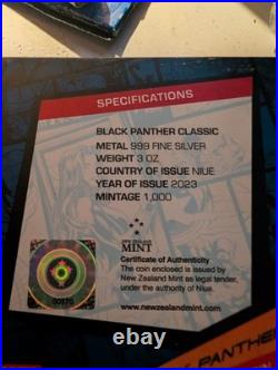 2023 3oz silver Black Panther $2 DC Comics Classic Superheroe 3oz #65 of 1000