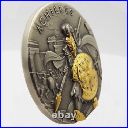 2023 $5 Niue Achilles 2 oz High Relief Silver Antiqued and Gold Gilded NGCX MS10