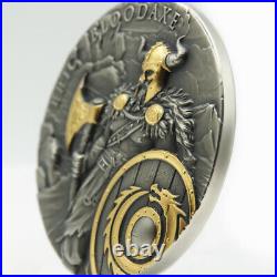 2023 $5 Niue Eric Bloodaxe 2 oz High Relief Silver Antiqued and Gold Gilded NGCX