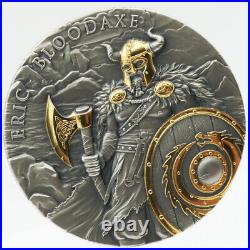 2023 $5 Niue Eric Bloodaxe 2 oz High Relief Silver Antiqued and Gold Gilded NGCX